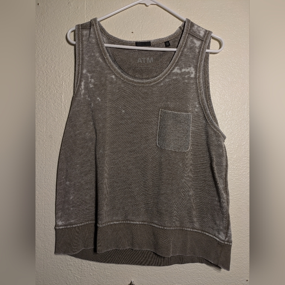 ATM Anthony Thomas Melillo Gray Boxy Sleeveless Tank Top Size Large